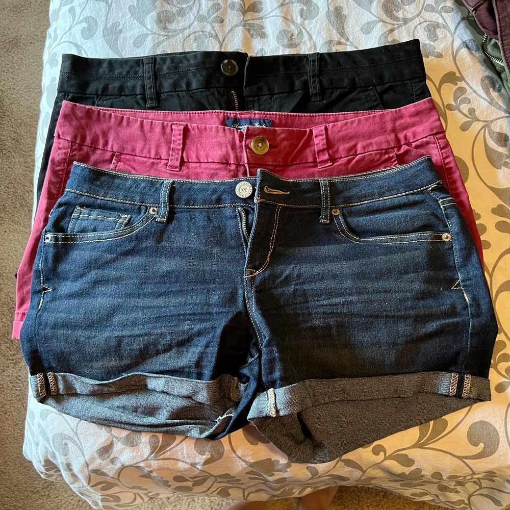 Blue, Pink, Black Shorts